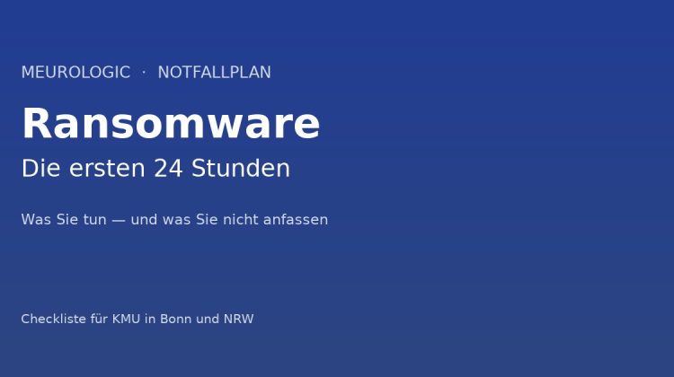 Typografisches Header-Bild: Notfallplan Ransomware, die ersten 24 Stunden
